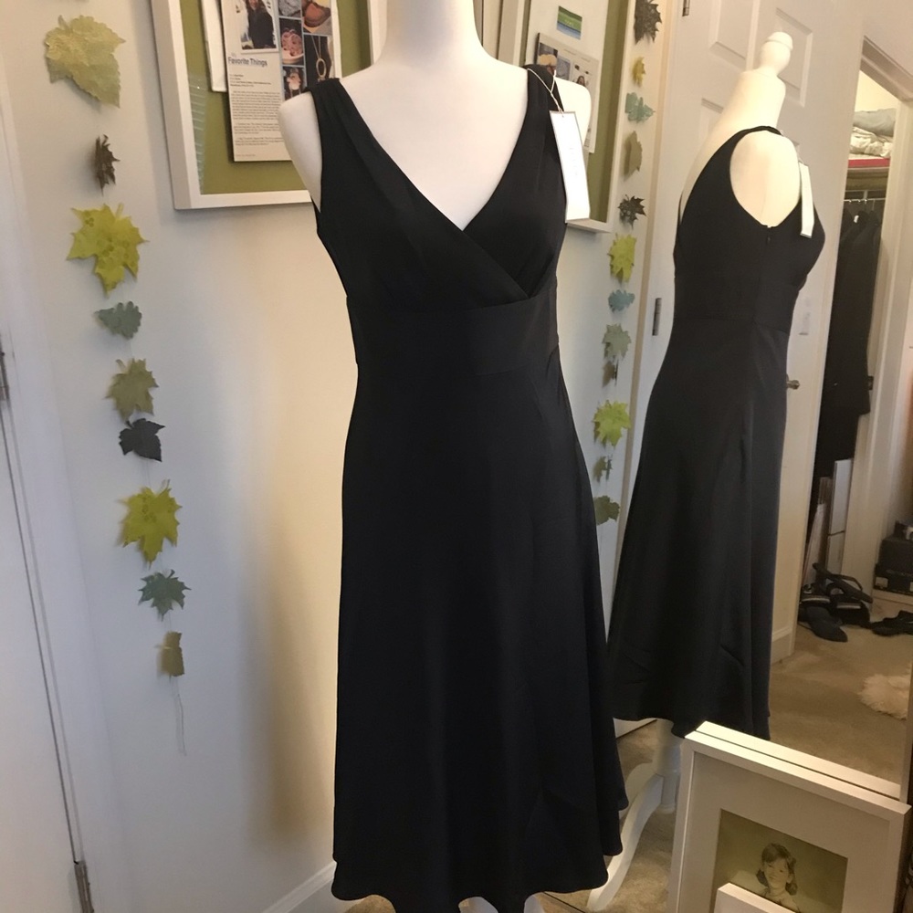 Jcrew navy vneck midi dress NWT